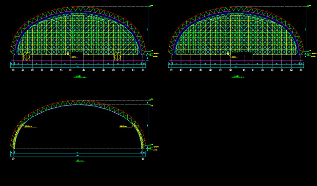 丹阳跨度110米，拱高35_7米煤棚网架